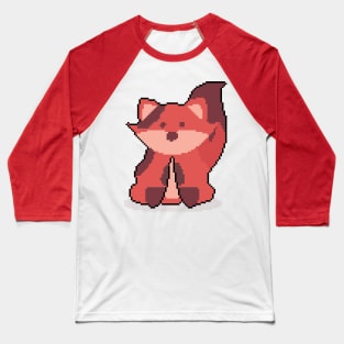 Orange Fox Finesse: Pixel Art Design for Fashionable Appare Baseball T-Shirt